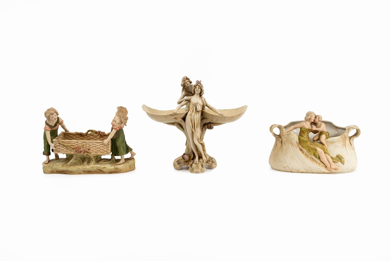A composed lot of three various Bohemian Royal Dux porcelain figurines (1 of 12)