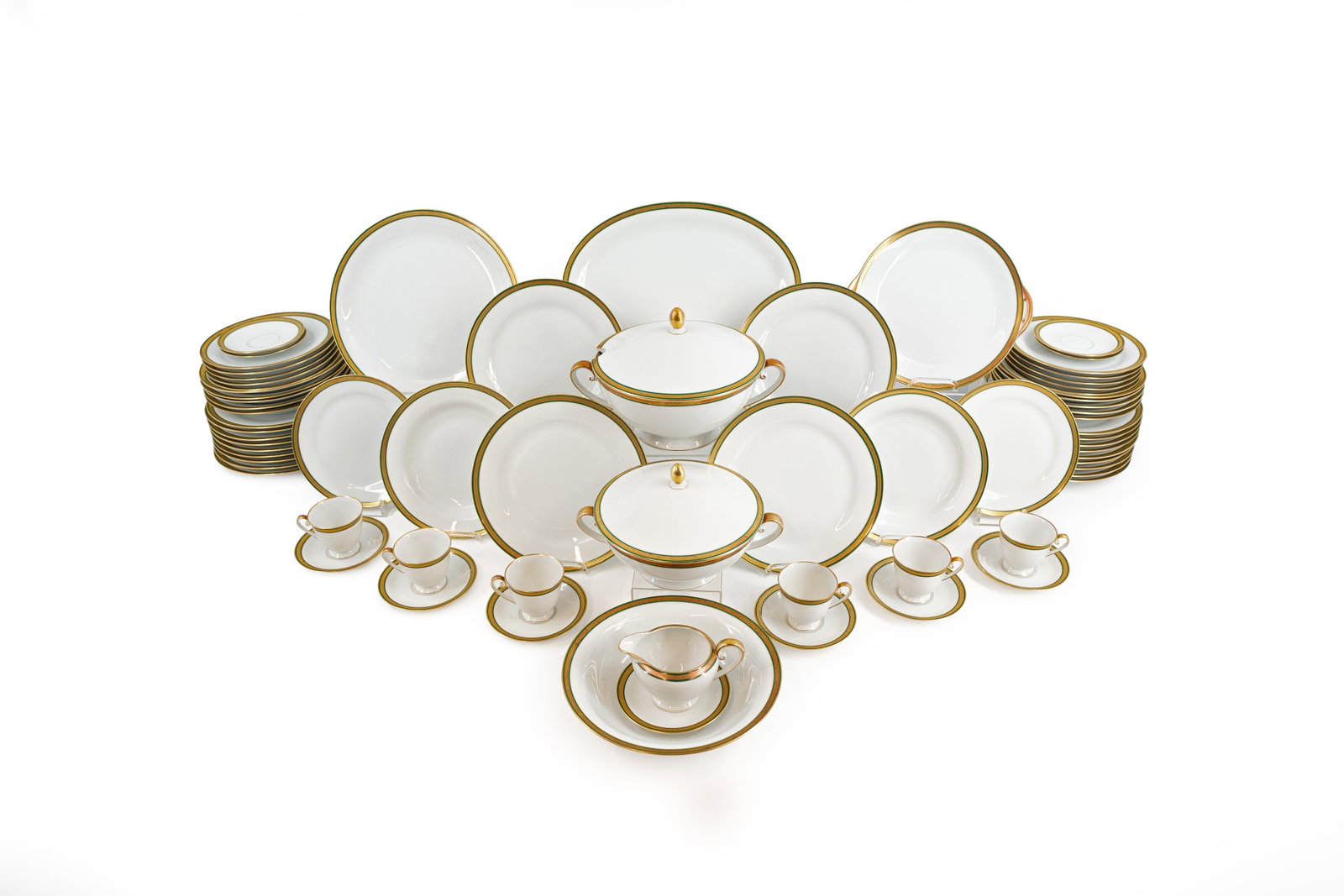 A German 70-piece Tirschenreuth Bavaria gilt decorated porcelain tableware set (1 of 6)