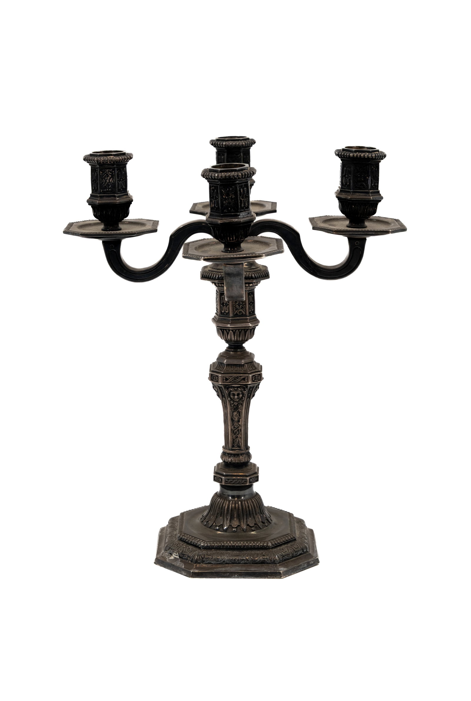 An antique French Christofle silver-plated decorated candelabrum (1 of 10)
