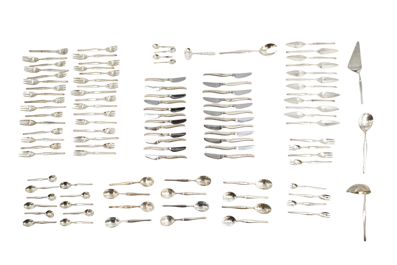 A French silver-plated CHRISTOFLE 106-piece cutlery set - model Duo by Tapio Wirkkala (1 of 20)