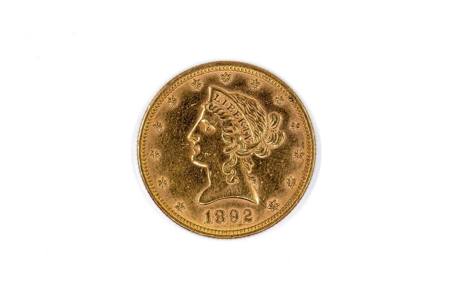 A United States gold 10 Dollars coin, dated 1892 (1 of 2)