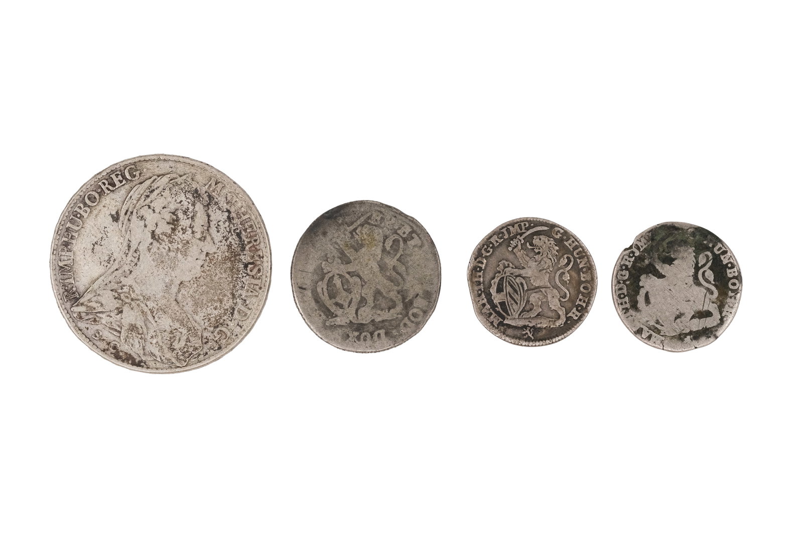 A lot of four silver coins, 18th century (1 of 2)