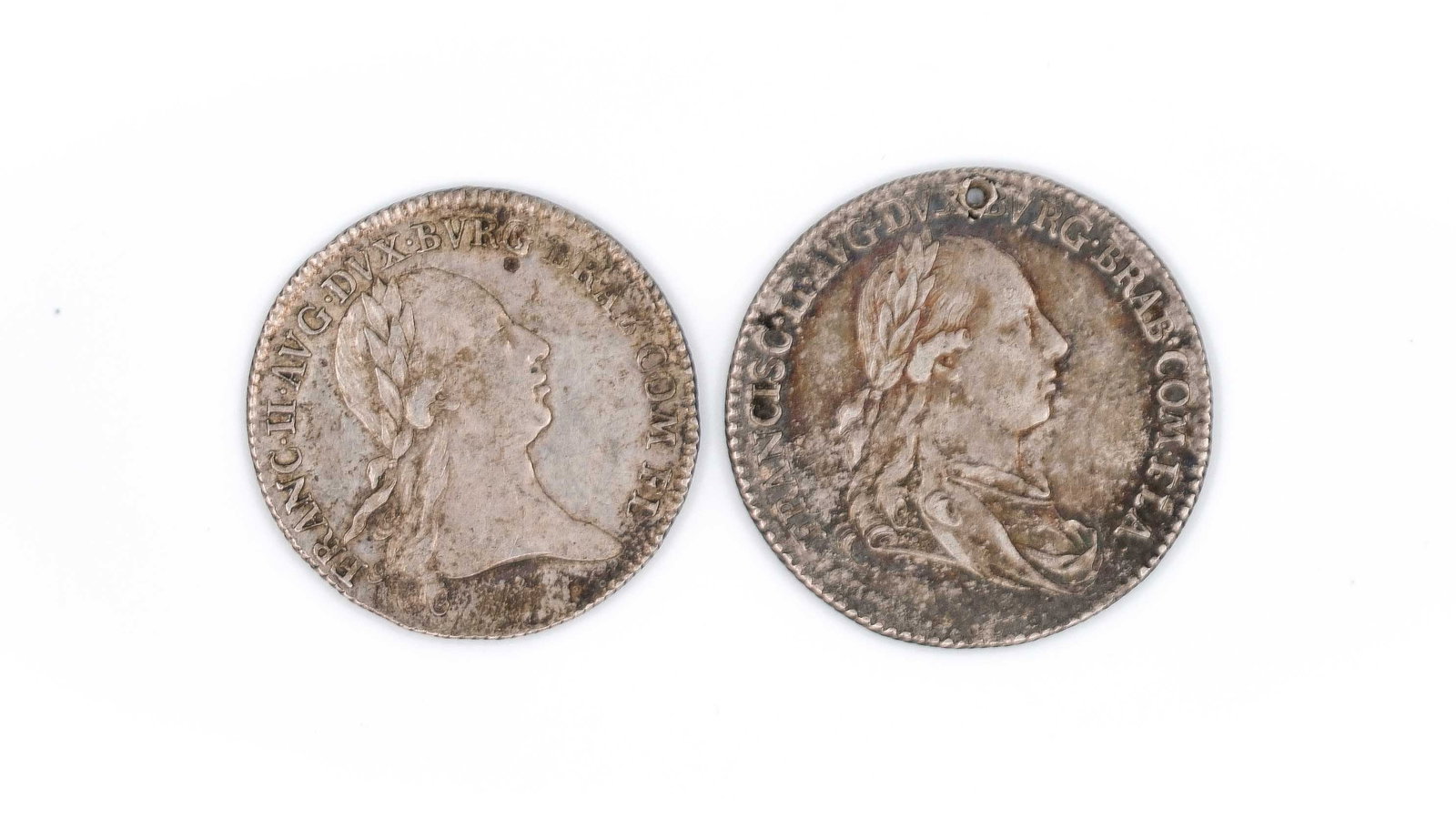 A lot of two silver commemorative jetons, late 18th century (1 of 2)