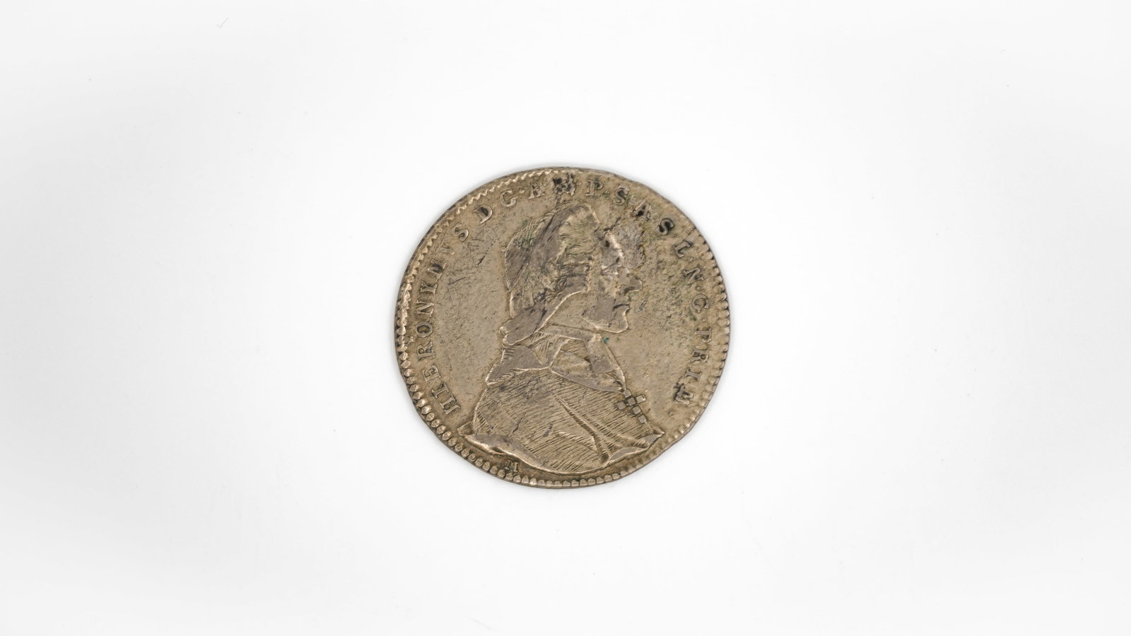 A European silver coin, dated 1788: A European silver coin, dated 1788. Featuring a bust of a clerical figure on the obverse and an ornate crowned coat of arms on the reverse. Weight: 6,7g