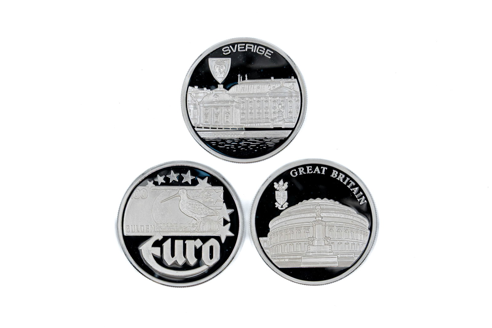 A lot of three modern European silver coins from the same series, dated 1996-1997 (1 of 2)