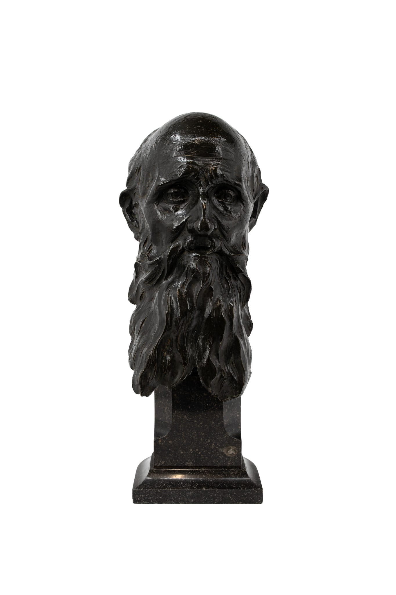 Juliaan DILLENS (1849-1904) A Belgian patinated bronze bust sculpture of a bearded man (1 of 11)