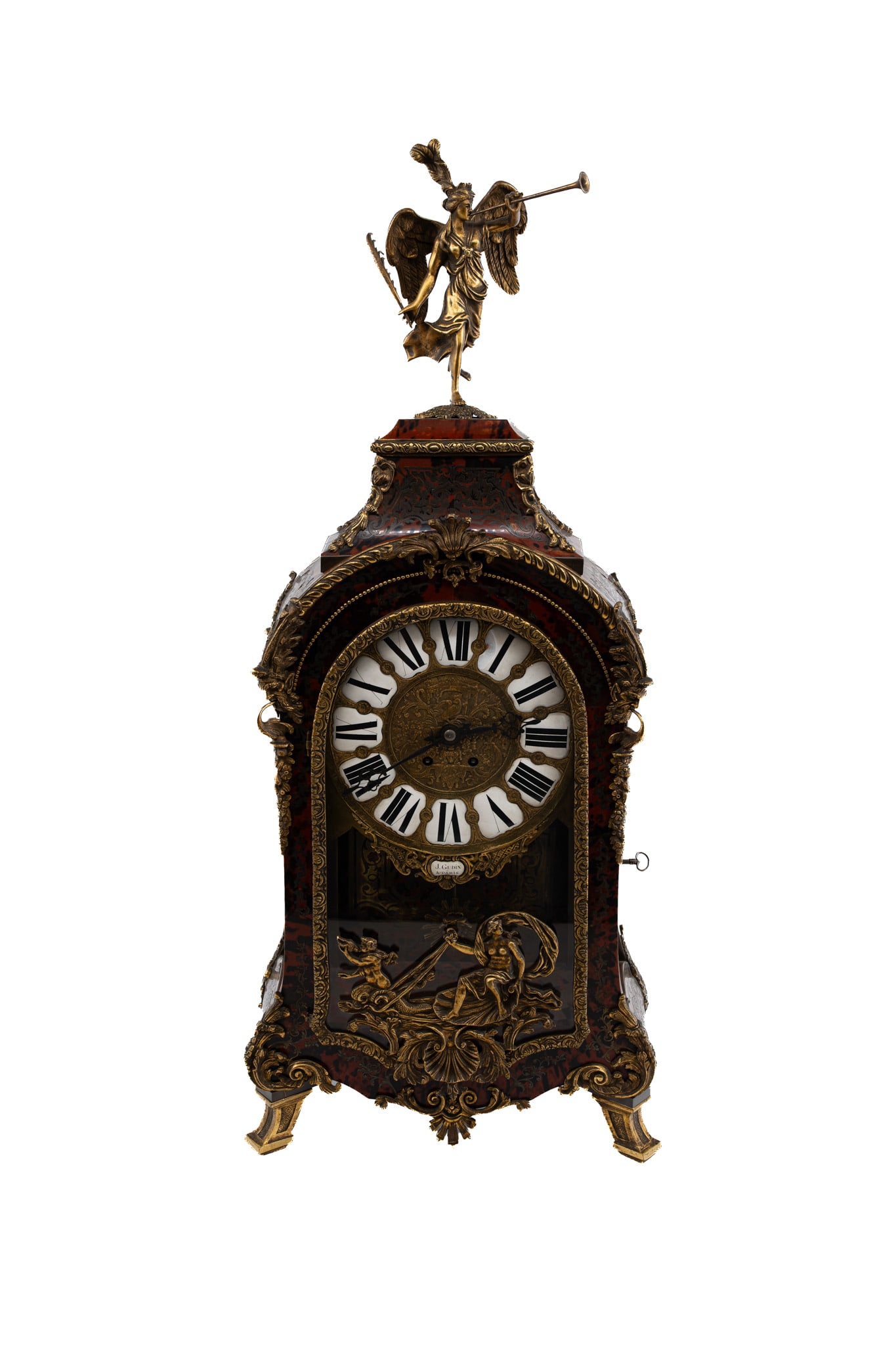 J. GUDIN A PARIS (XVIII-XIX) A large and antique Louis XVI cartel clock with Boulle style inlay (1 of 18)