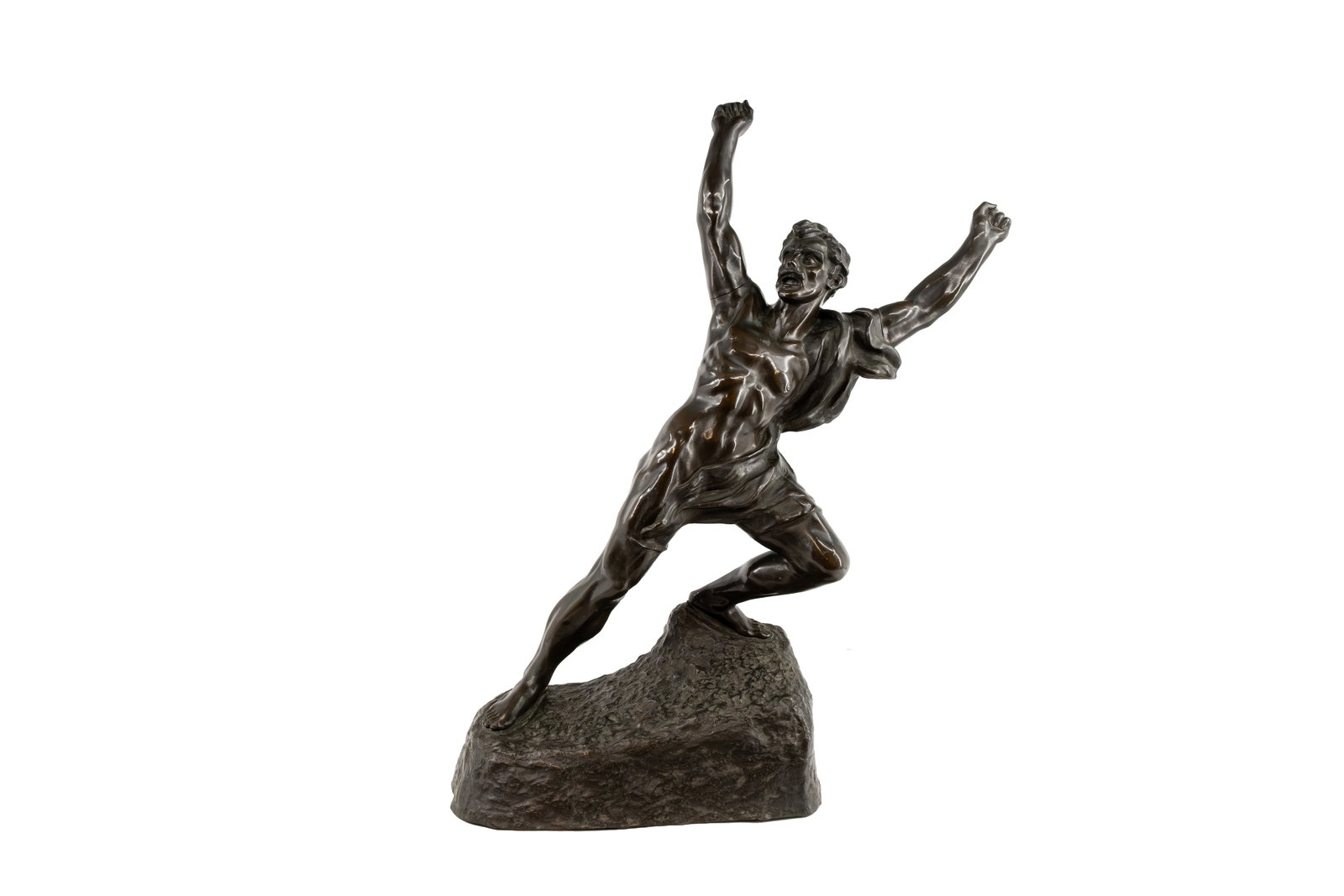 Jef LAMBEAUX (1852-1908). "Le Vainqueur". A large and antique patinated bronze sculpture (1 of 8)