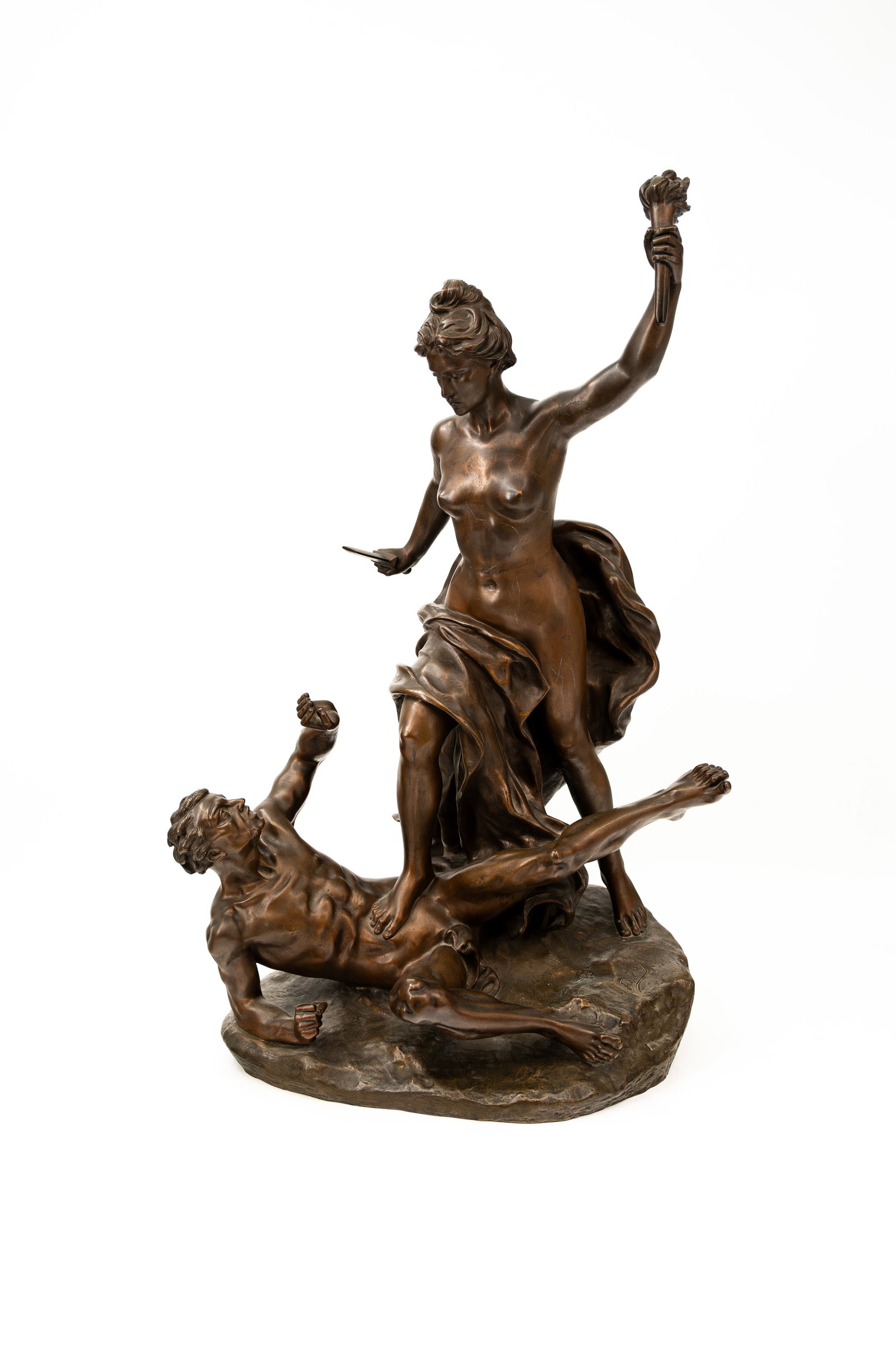Bernanowitch HIRSCH FEINBERG (XIX-XX) A large and antique Russian patinated bronze sculpture group (1 of 9)