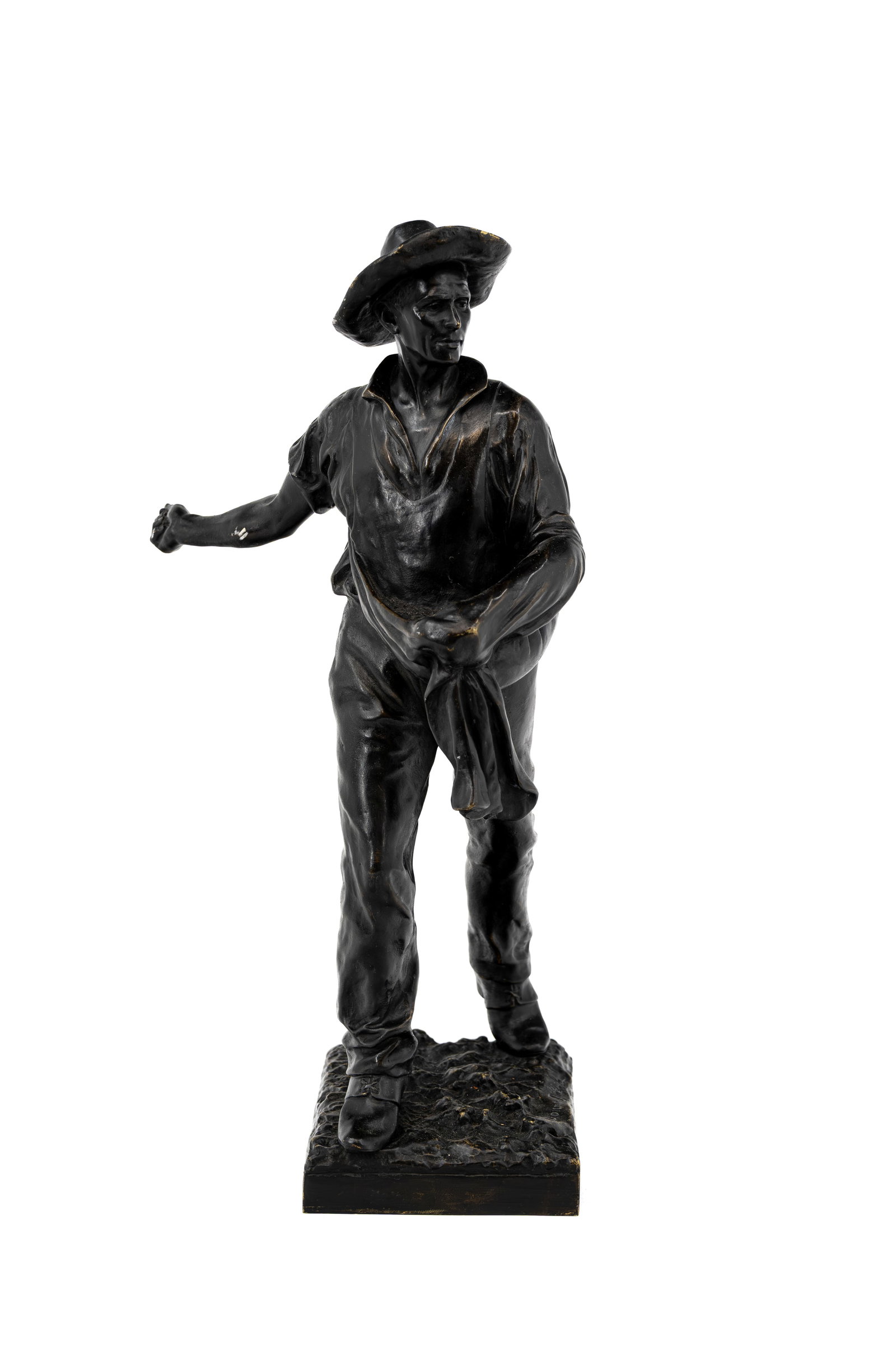 Yvonne DIETERLE (1882-1974) "Le Semeur". An antique patinated bronze sculpture (1 of 8)