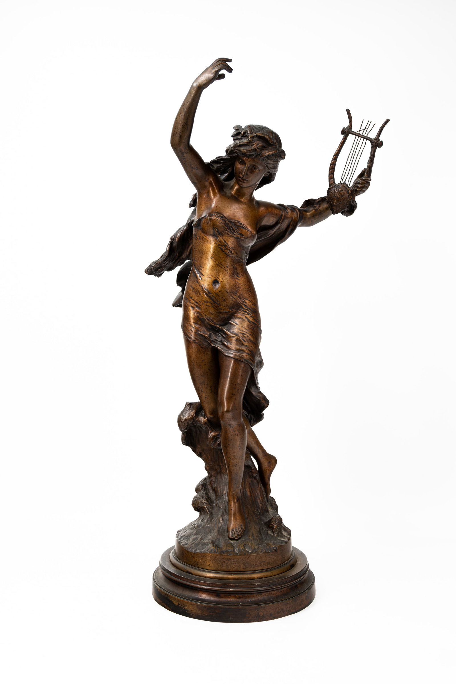 Mathurin MOREAU (1822-1912) "Sappho". An antique patinated bronze sculpture (1 of 9)