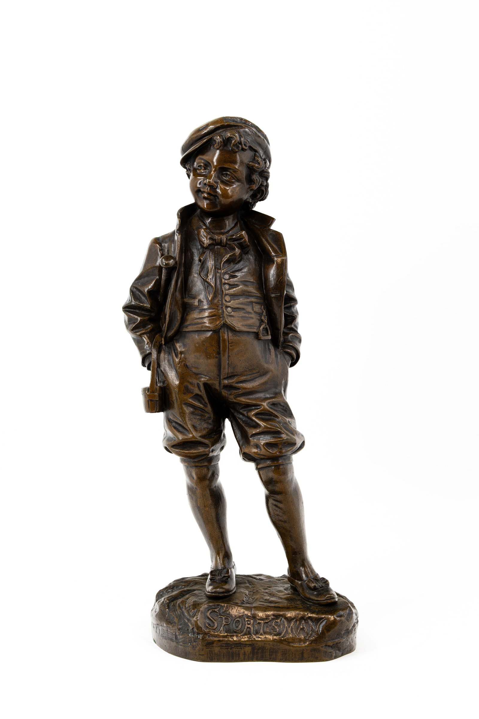 G.M. Picciole (XIX-XX) "Sportsman" An antique patinated bronze sculpture (1 of 9)