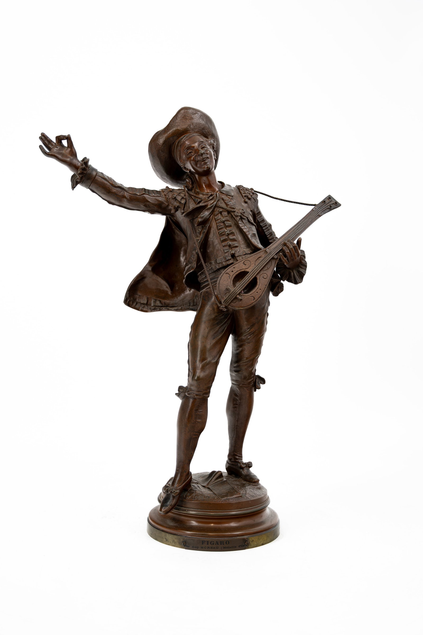 Auguste MOREAU (1834-1917) "Figaro". An antique patinated bronze sculpture (1 of 8)