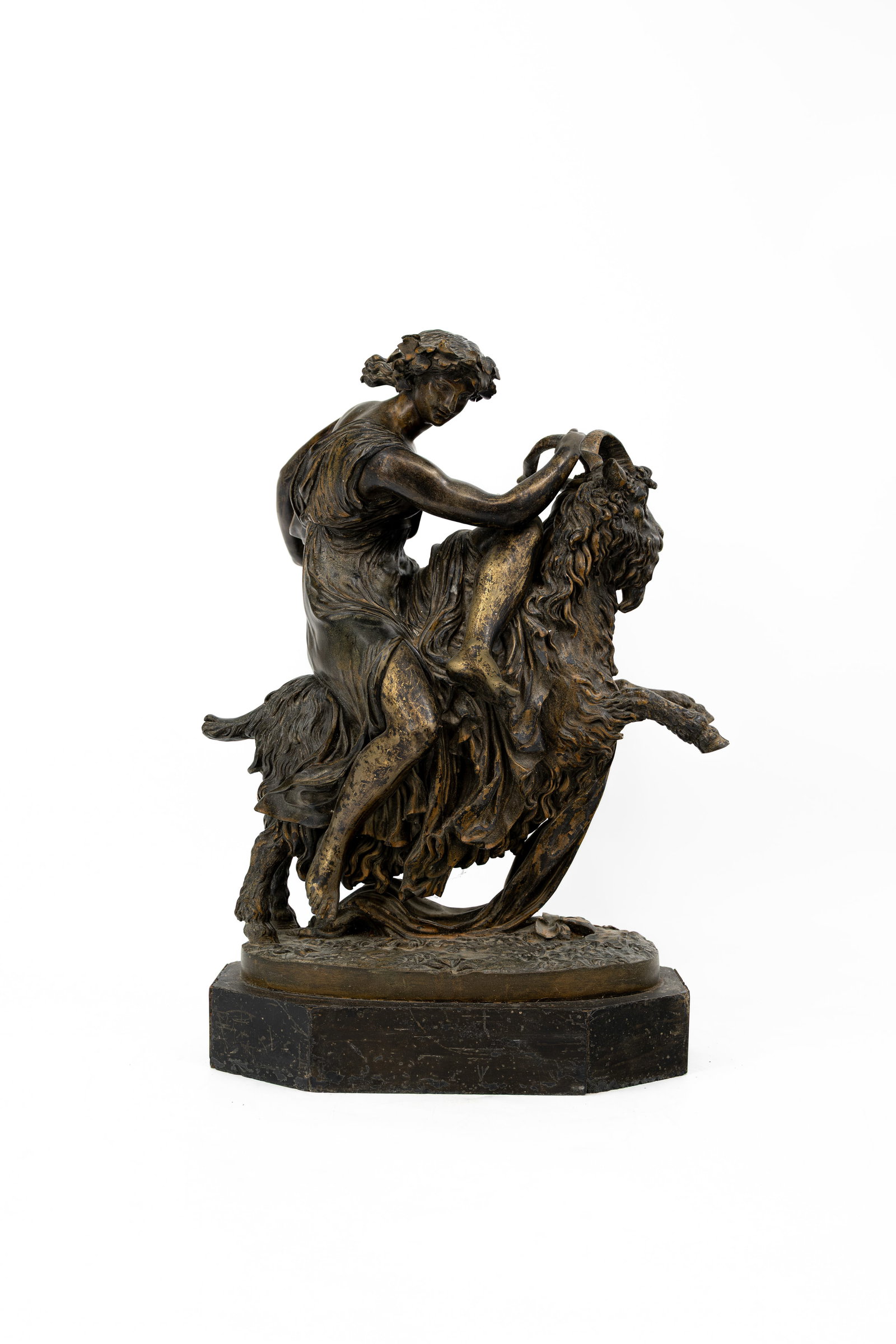 An antique patinated metal figural sculpture group (1 of 9)