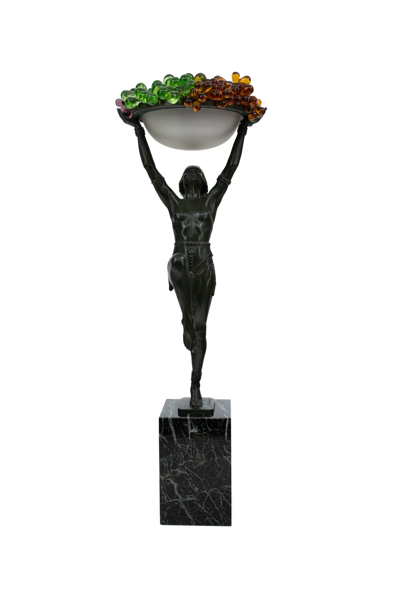 Max LE VERRIER (1891-1973) An art deco figural patinated spelter table lamp (1 of 12)