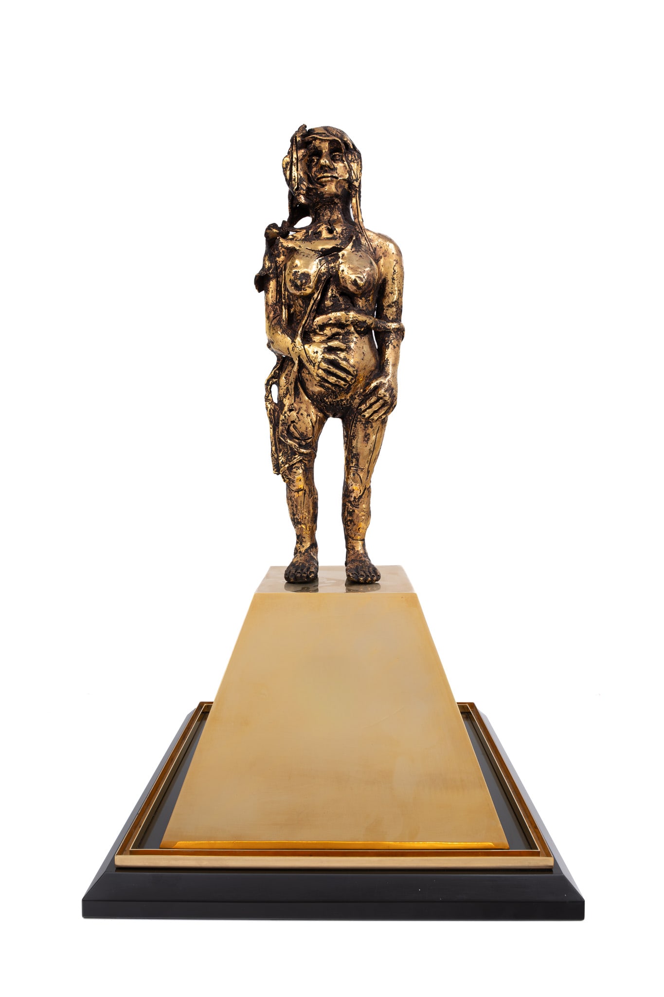 Octave LANDUYT (1922-2024) A large Belgian gilt patinated ceramic sculpture (1 of 12)