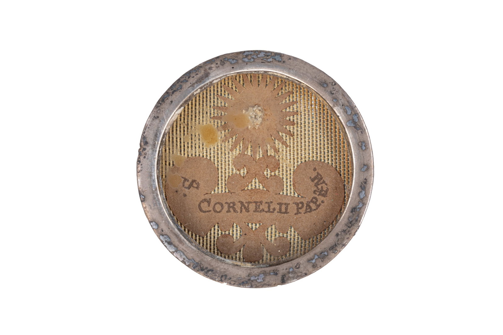 A sealed theca containing a relic of Saint Cornelius, with a Certificate of Authenticity (1 of 3)