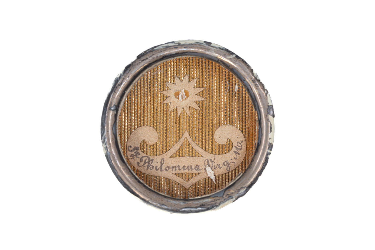 A sealed theca containing a relic of Saint Philomena, with a Certificate of Authenticity (1 of 3)