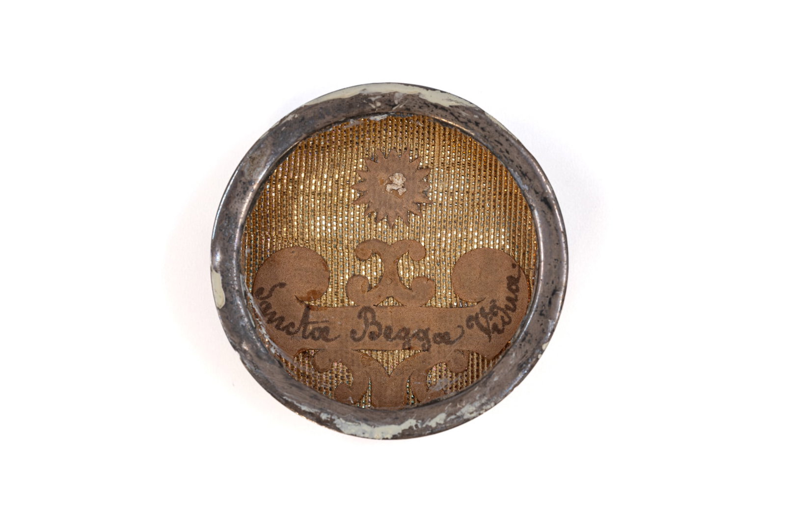 A sealed theca containing a relic of Saint Begga, Widow, with a Certificate of Authenticity (1 of 3)