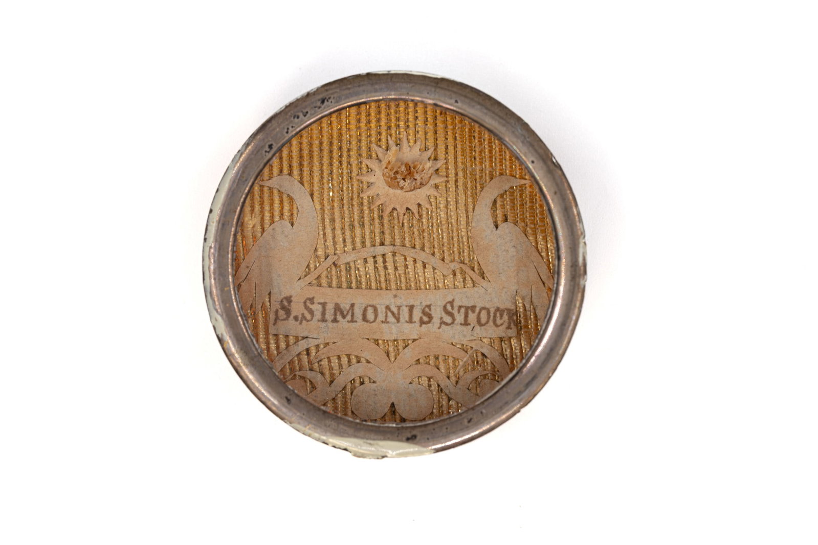 A sealed theca containing a relic of Saint Simon Stock, with a Certificate of Authenticity (1 of 3)