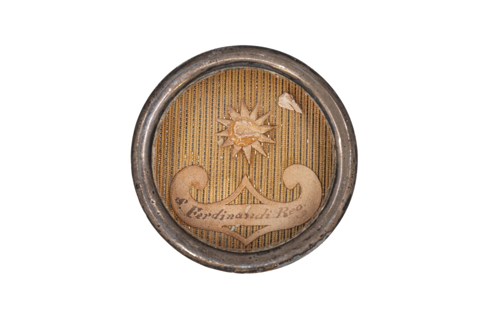 A sealed theca containing a relic of Saint Ferdinand, with a Certificate of Authenticity (1 of 3)