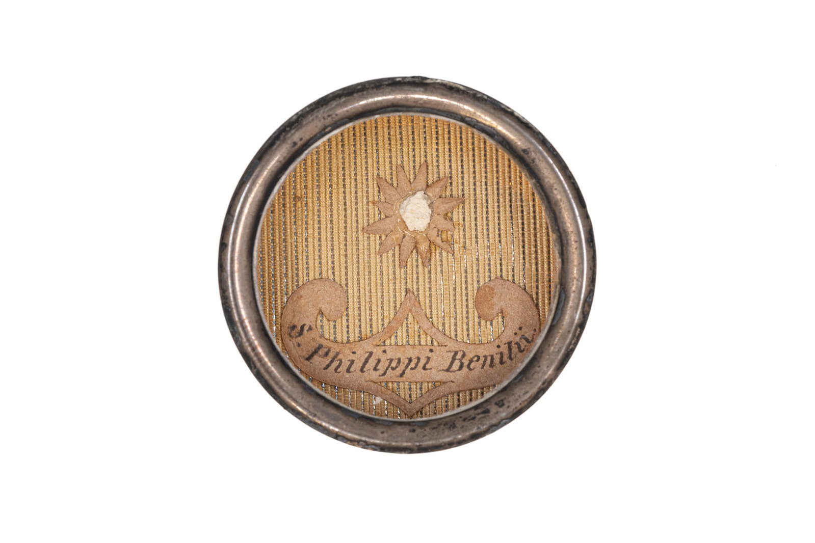 A sealed theca containing a relic of Saint Philip Benizi, with a Certificate of Authenticity (1 of 3)