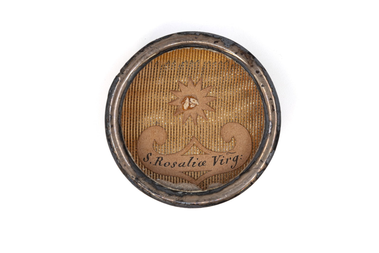 A sealed theca containing a relic of Saint Rosalia, with a Certificate of Authenticity (1 of 3)