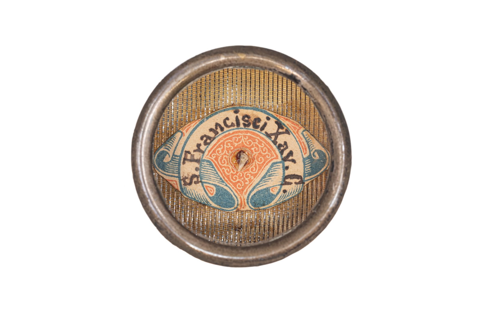 A sealed theca containing a relic of Saint Francis Xavier, with a Certificate of Authenticity (1 of 3)