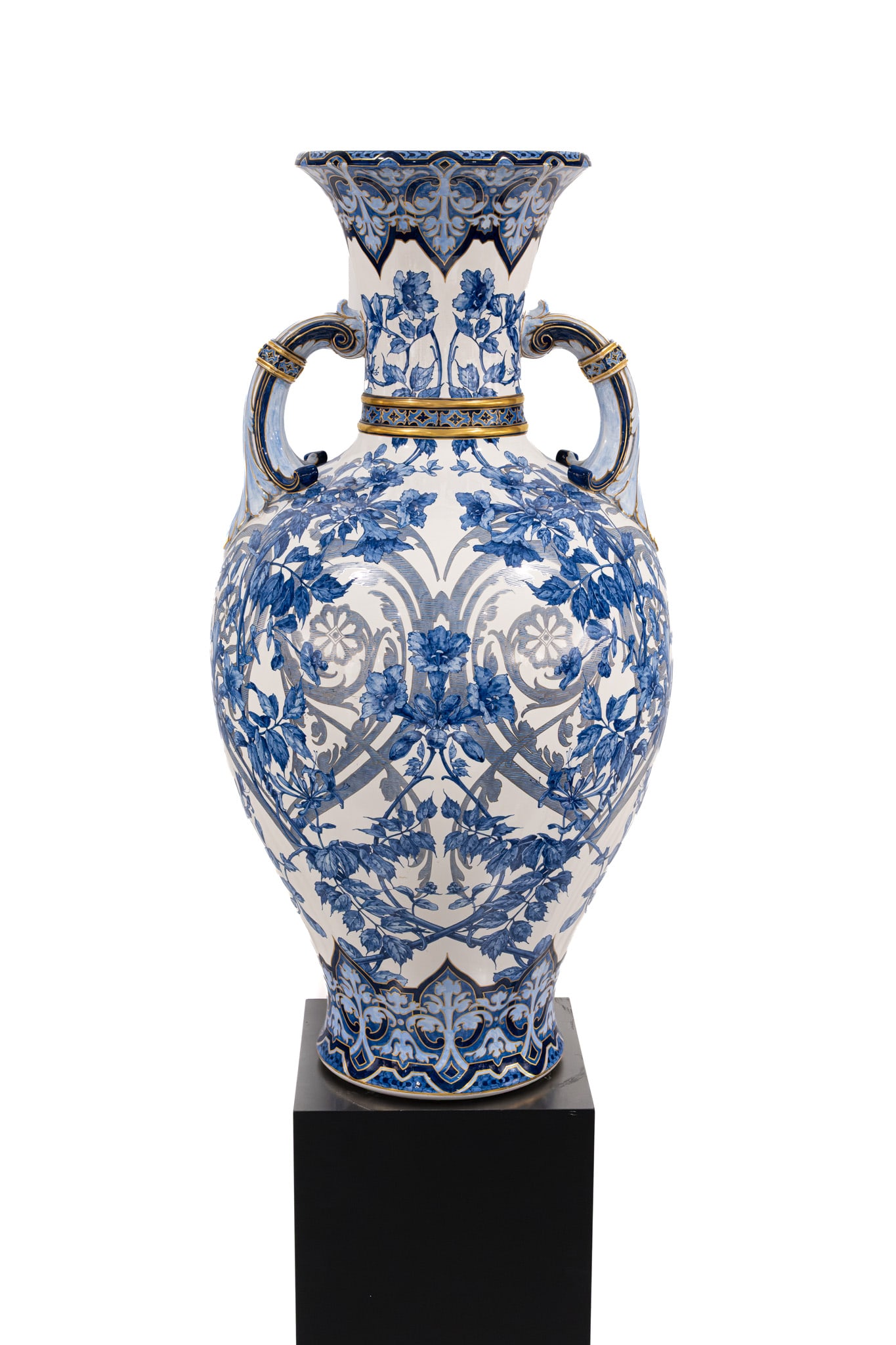 Emile DIFFLOTH (1856-1933) An exceptional large art nouveau finely decorated ceramic vase (1 of 18)