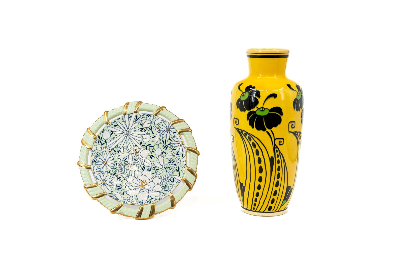 A composed lot of two Belgian Art Deco ceramic pieces by BOCH KERAMIS (1 of 10)