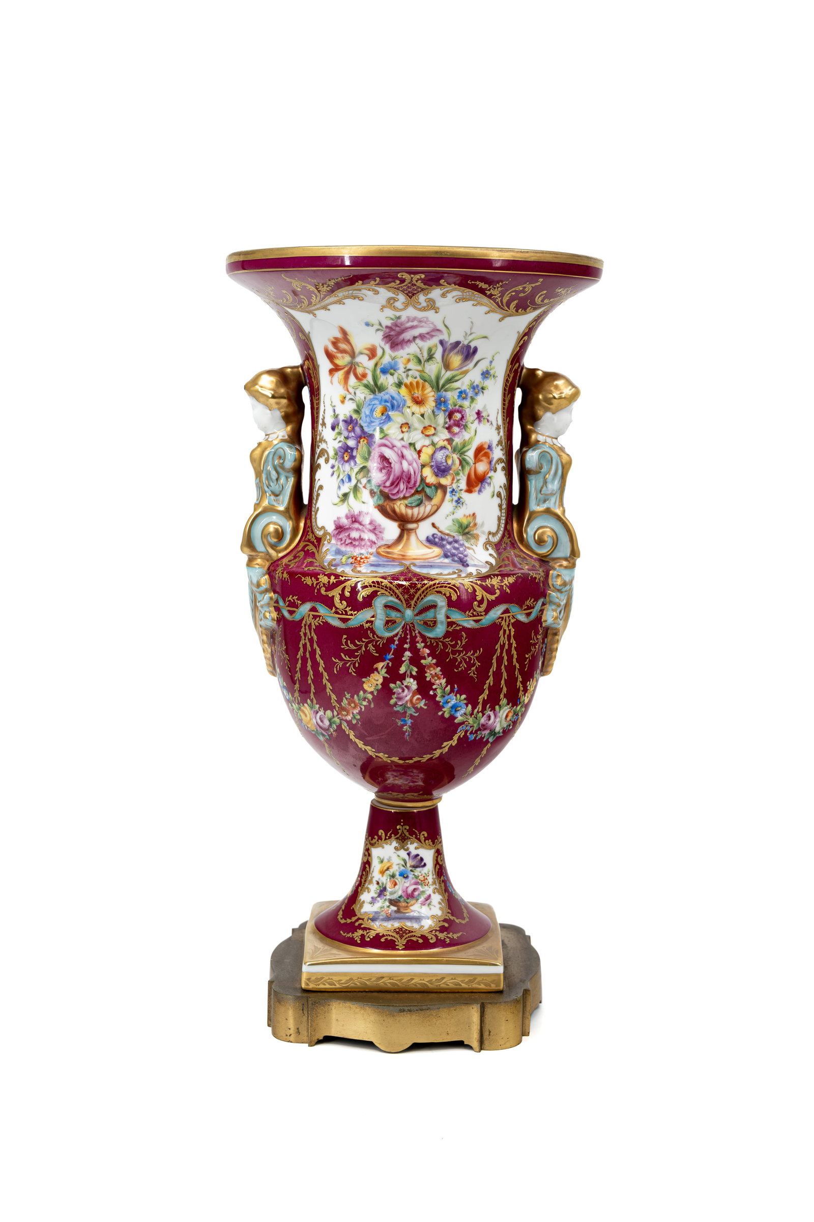 A large richly decorated French porcelain vase by Le Tallec à Paris (1 of 10)