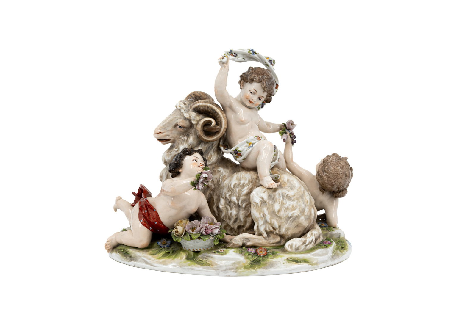 A large and antique saxony style figural porcelain group (1 of 11)