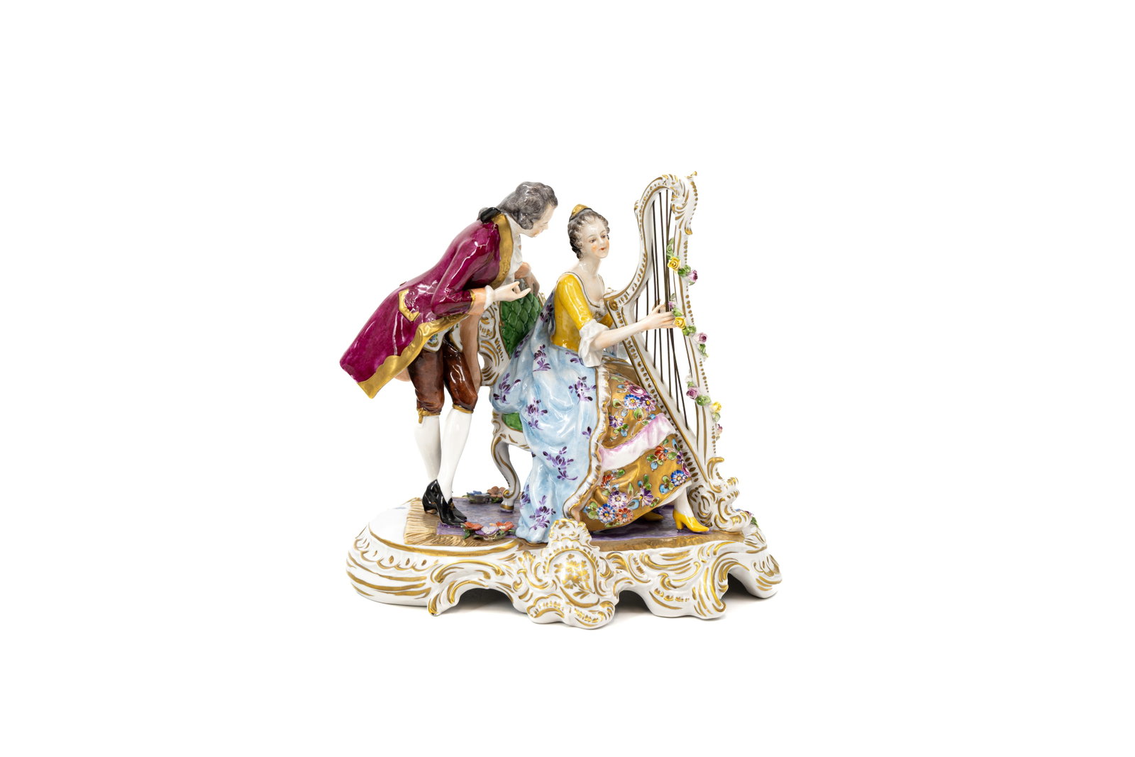 A German Volkstedt Rococo musical figural porcelain group (1 of 8)