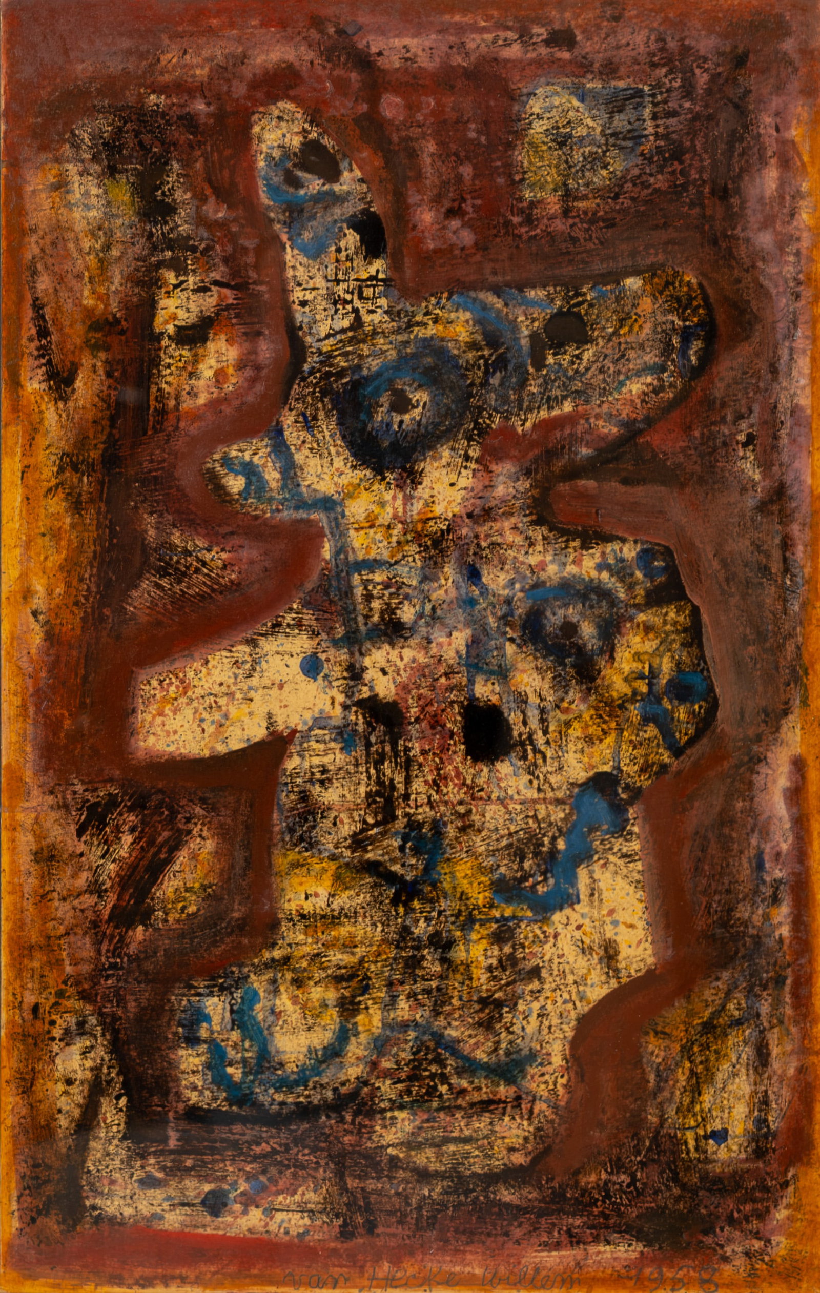 Willem VAN HECKE (1893-1976) "La danseuse oriëntale" 1958. A mixed media on paper drawing: Willem VAN HECKE (1893-1976) "La danseuse oriëntale", 1958. A mixed media on paper drawing mounted on board. Signed and dated, 1958. H: 50 cm - W: 32 cm
