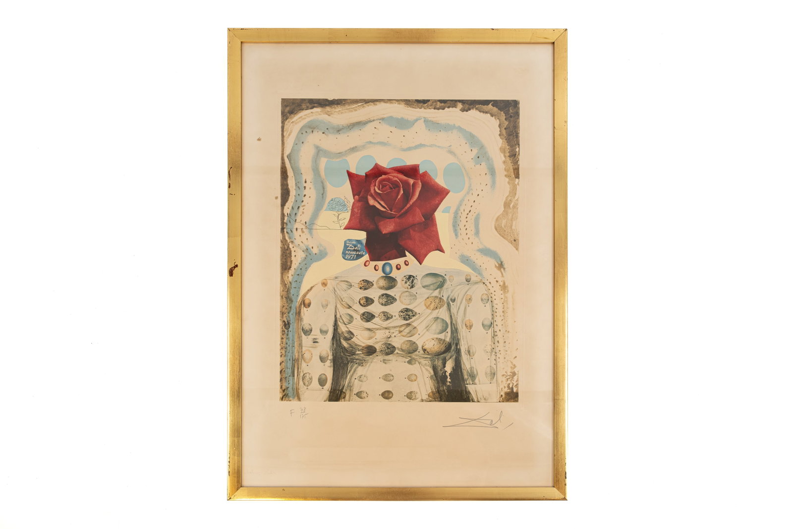 Salvador DALI (1904-1989) "Surrealist Flower Girl". A lithograph in color on paper: Salvador DALI (1904-1989) "Surrealist Flower Girl". A lithograph in color on paper, 1971, from the "Memories of Surrealism". Signed and numbered, 78/175. 20th century. H: 75 - W: 54 cm