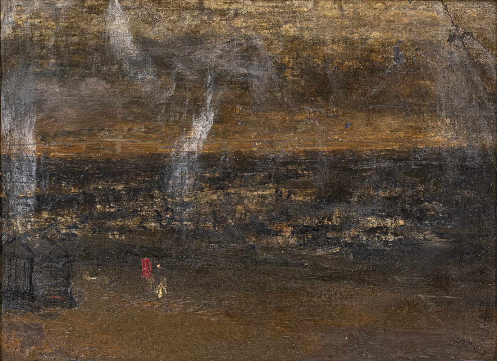 Floris JESPERS (1889-1965) An oil on canvas painting depicting a sea view (1 of 6)