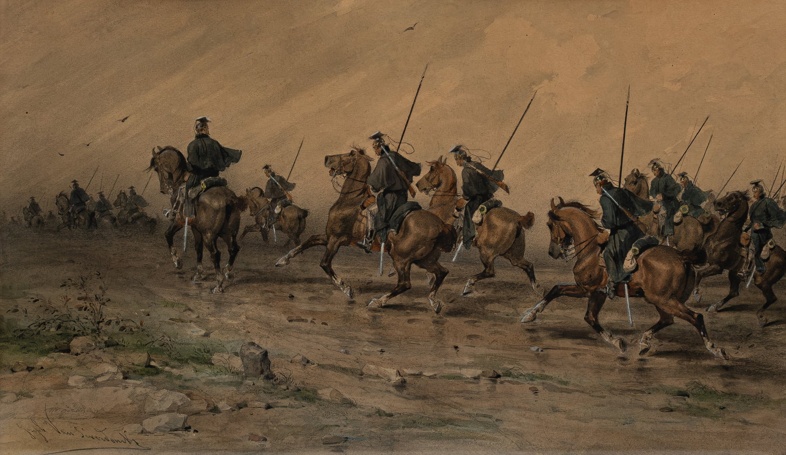 Joseph VAN SEVERDONCK (1819-1905) A watercolor on paper drawing (1 of 6)