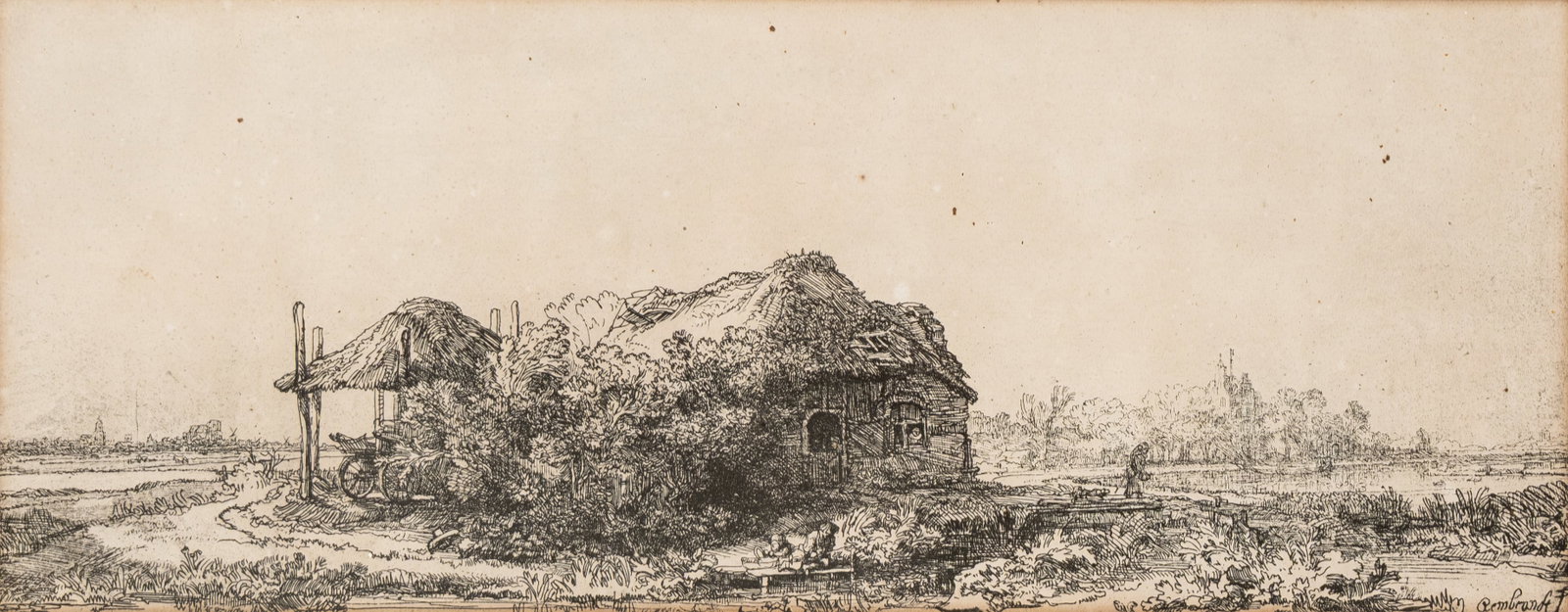 Rembrandt VAN RIJN (1606-1669) After. An antique etching engraving on paper (1 of 8)