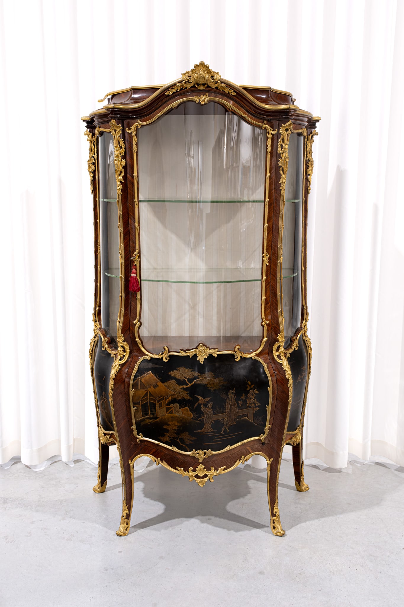 An antique fine Louis XV style gilt bronze and Vernis Martin display cabinet marked by Maison Millet (1 of 15)