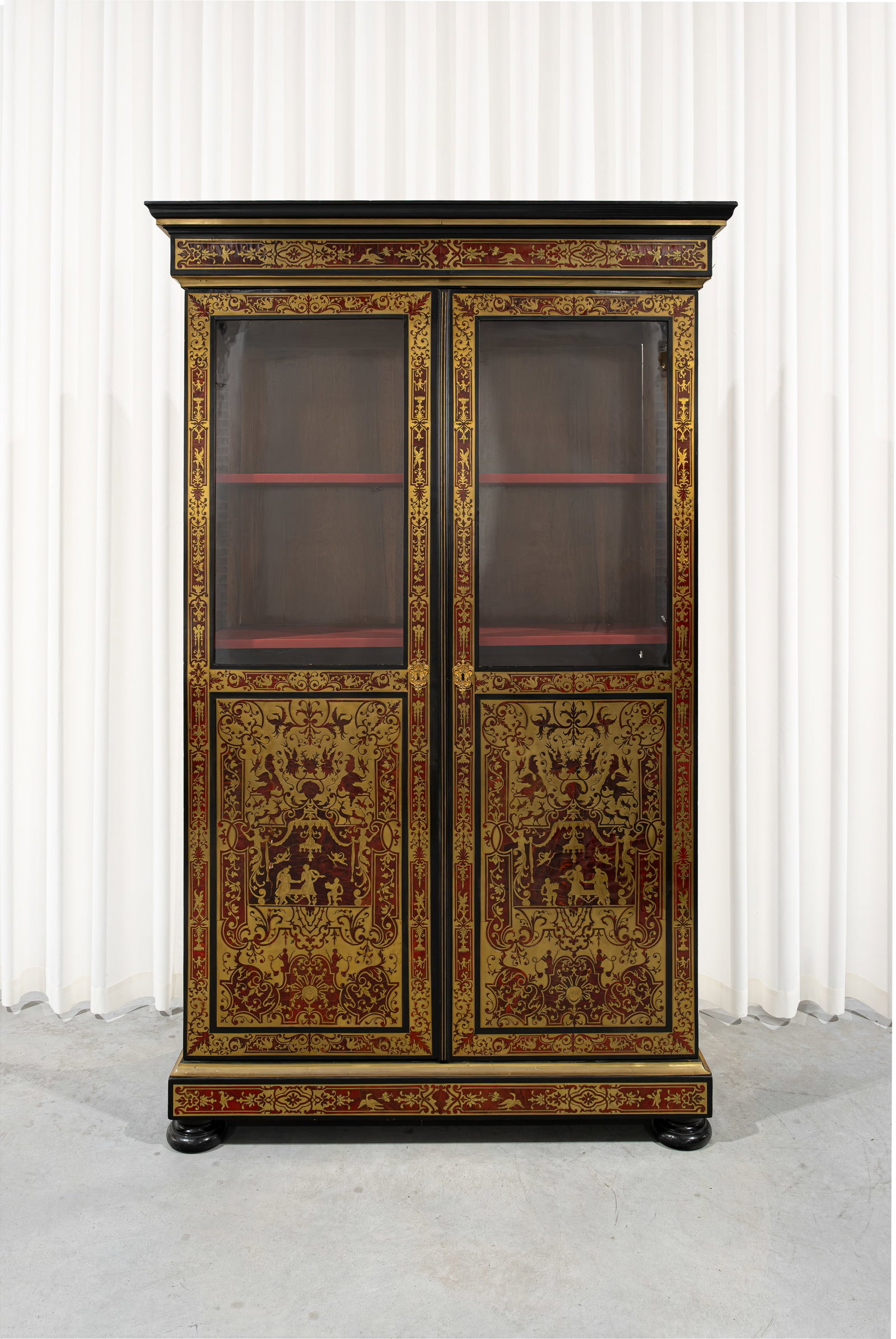 An important and large antique French Napoleon III Boulle display cabinet (1 of 13)