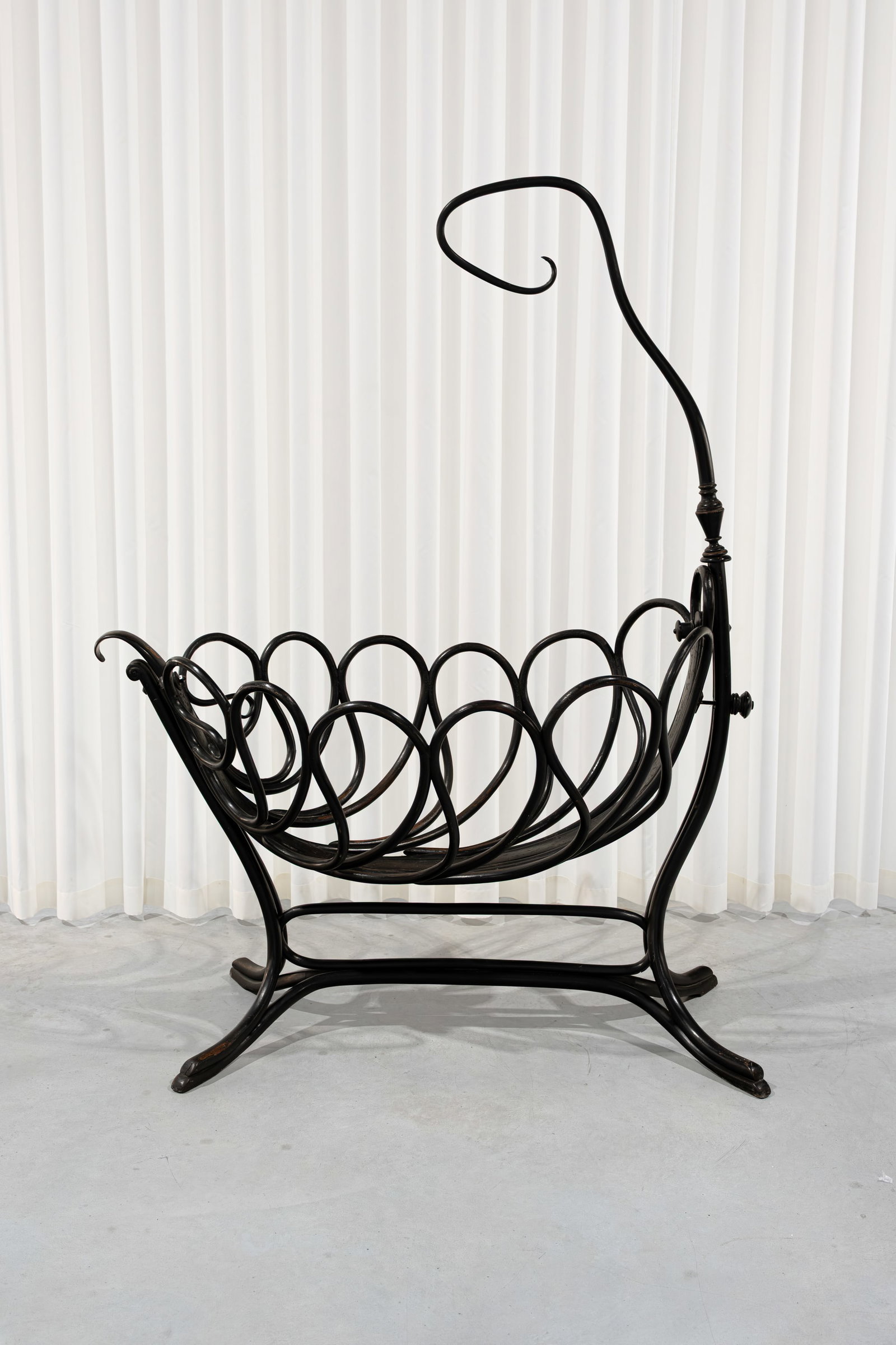J. & J. KOHN (XIX-XX) Probably by. A Viennese Art-Nouveau child's wooden cradle (1 of 8)