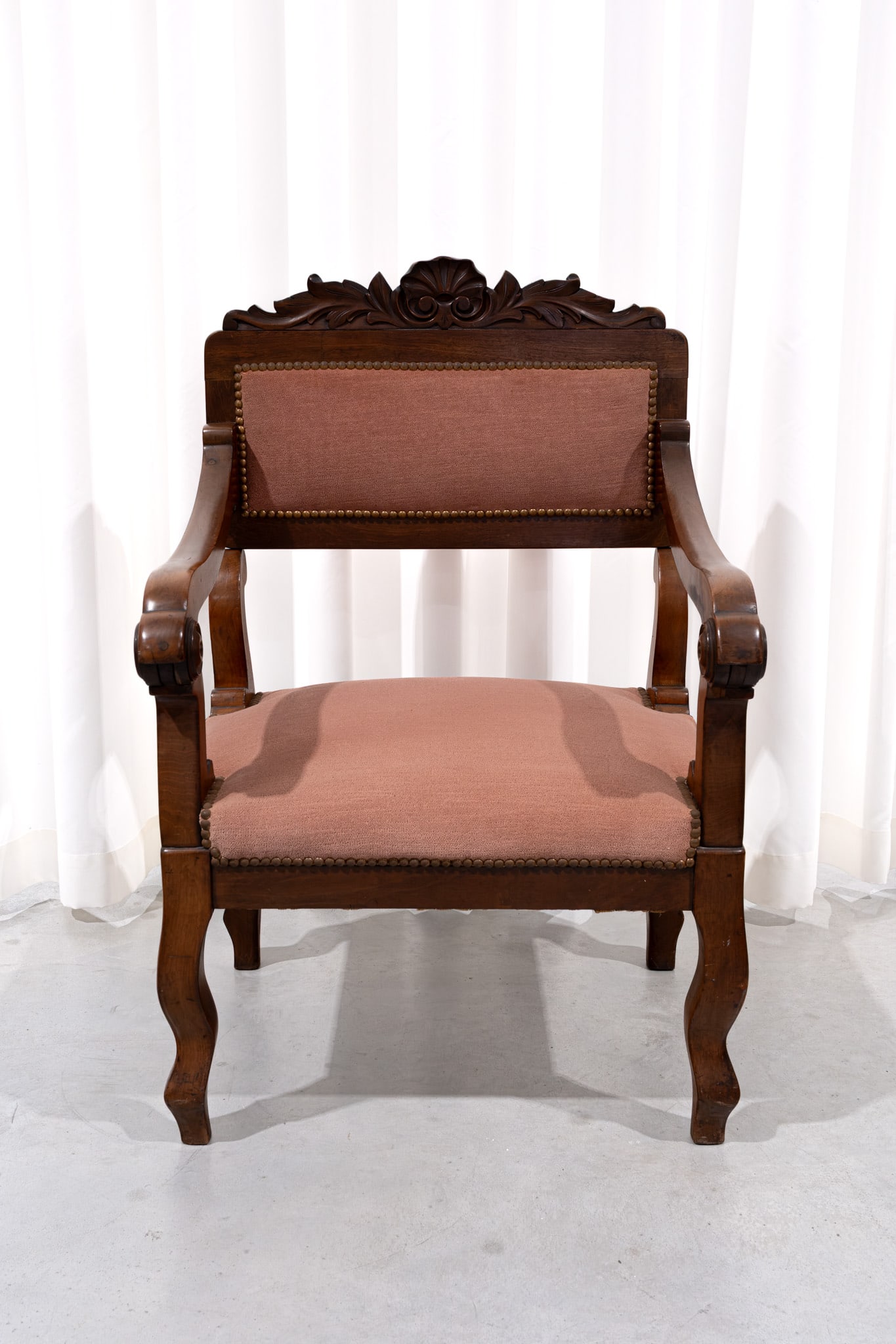 A rare and antique carved wooden reversible prayer armchair (1 of 6)