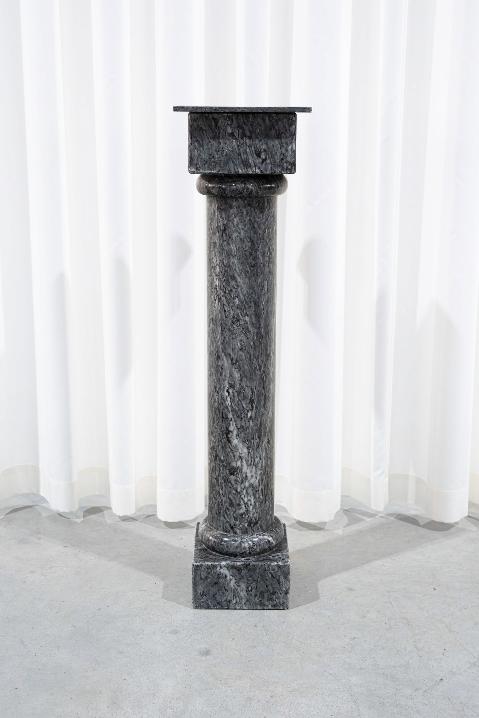 An antique neo-classical grey marble column pedestal (1 of 4)