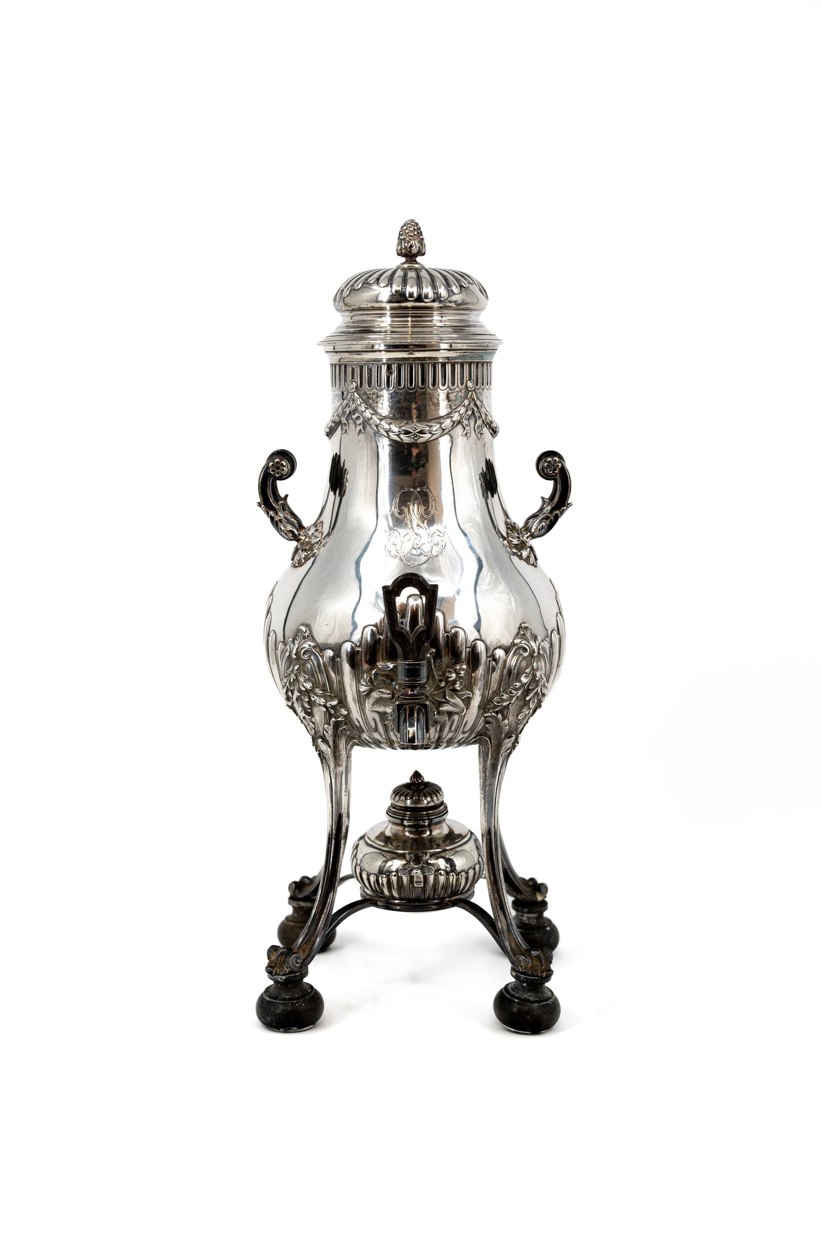 An antique Neoclassical finely decorated silver samovar (1 of 14)