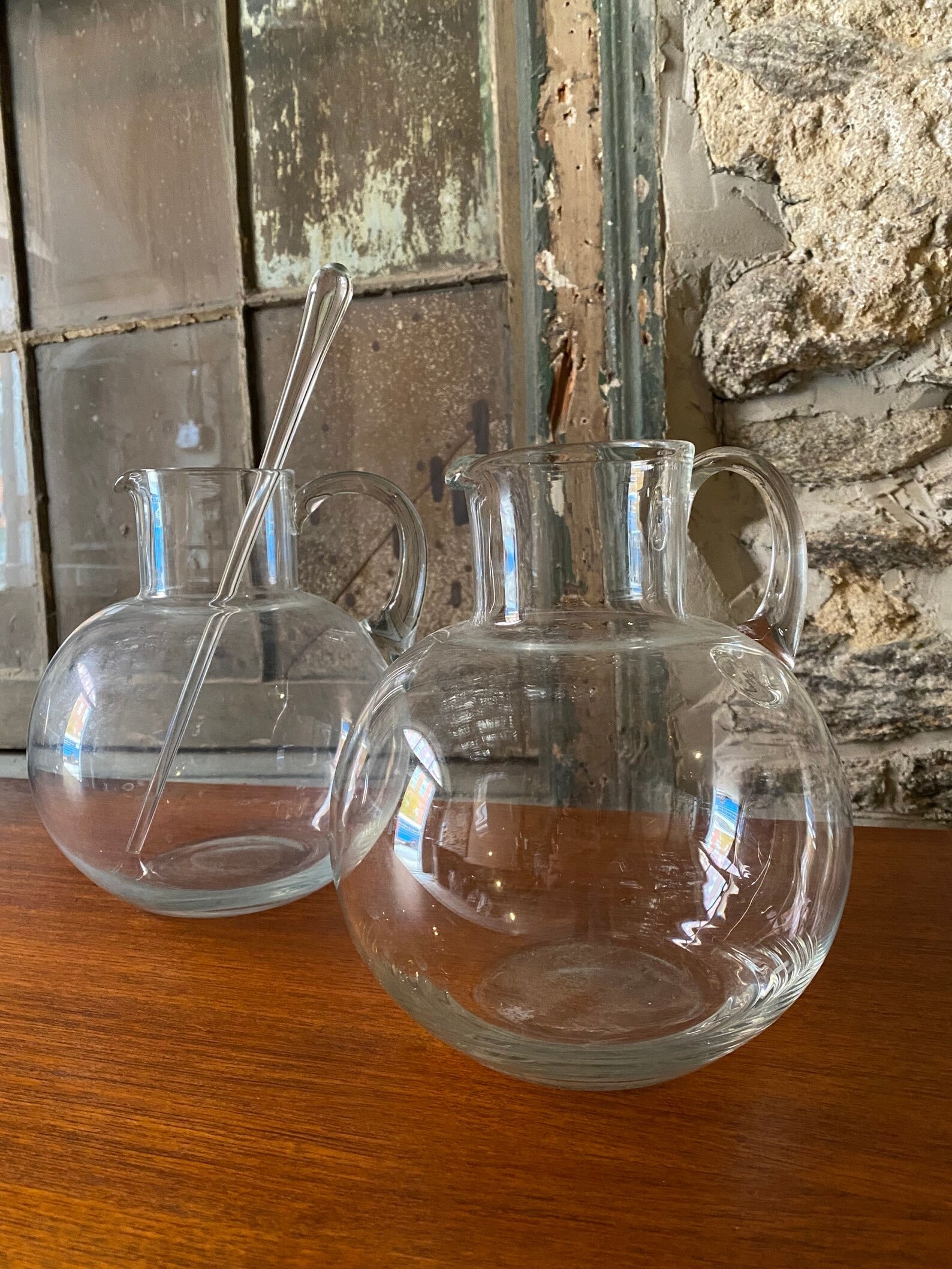 Mid-Century Danish Modern Glass Carafe Set, Barware with Stir (1 of 3)