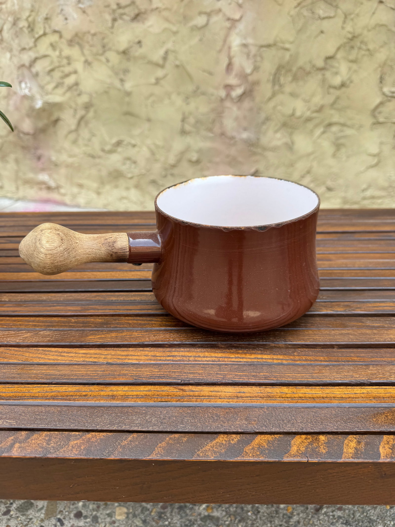 Dansk Købenstyle Enamel Saucepan with Teak Handle (1 of 3)