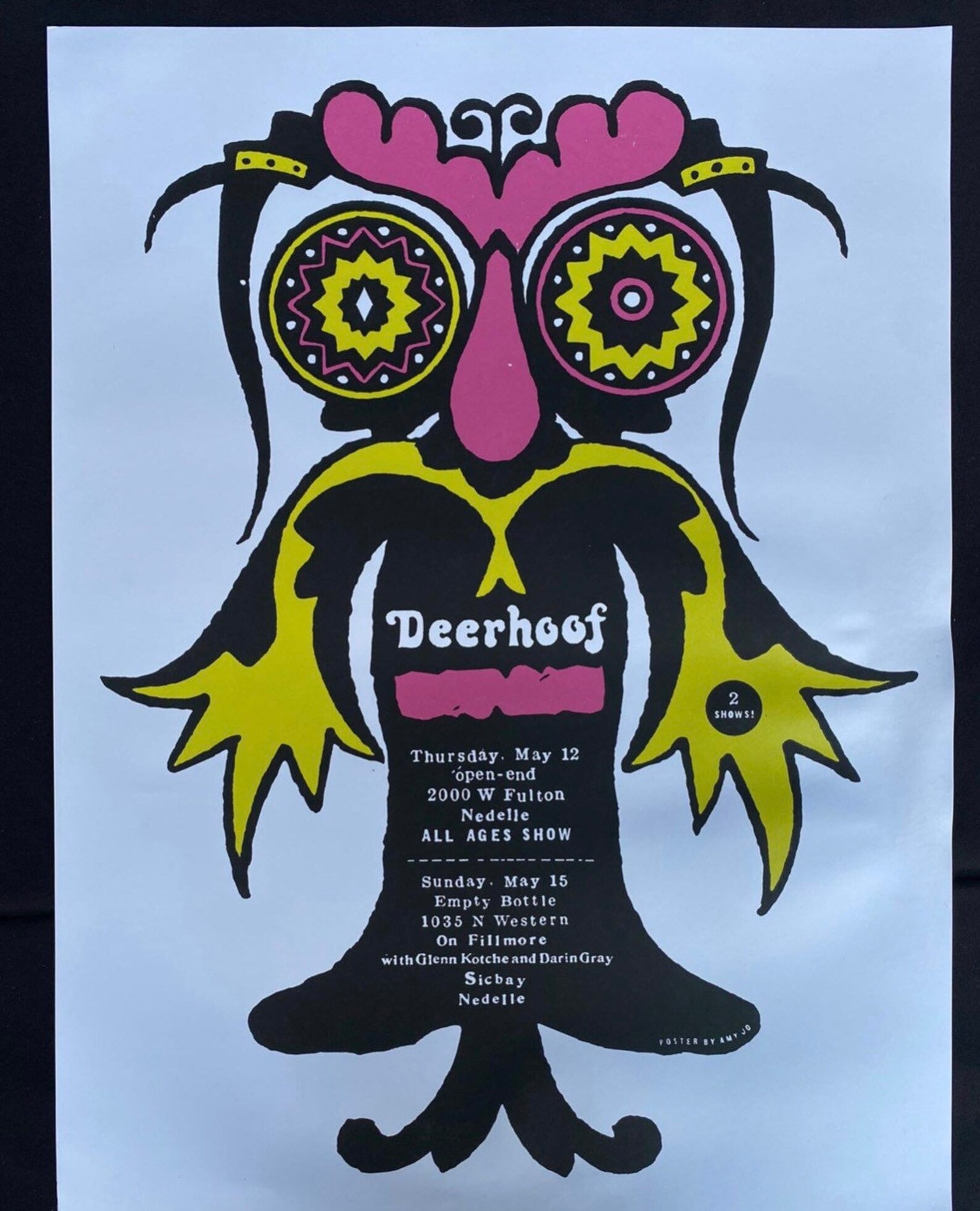 Vintage Deerhoof Silkscreen Concert Poster, Artist Signed (1 of 2)