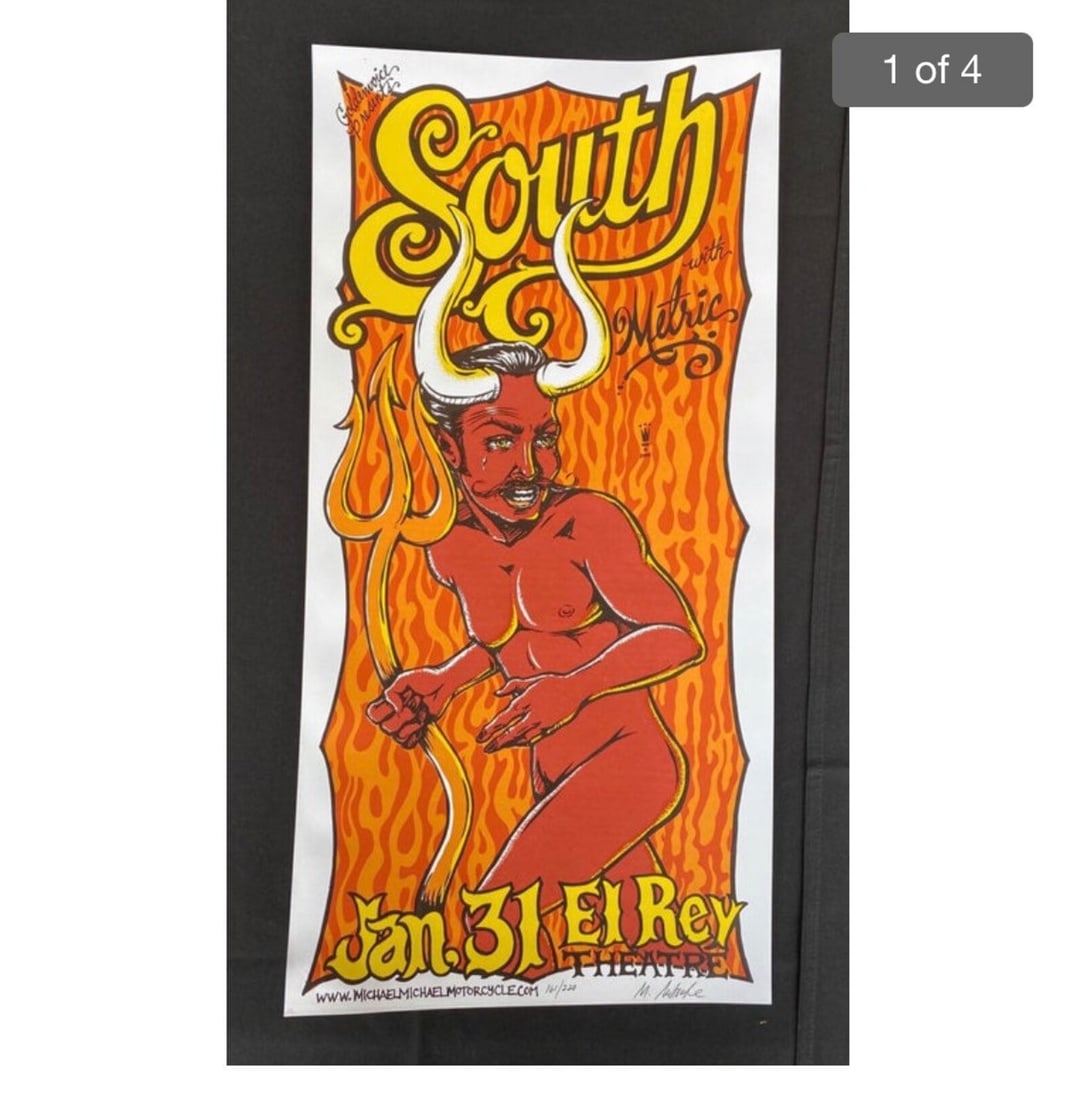 Vintage Concert Poster South at the El Ray, Vintage Silkscreen (1 of 2)
