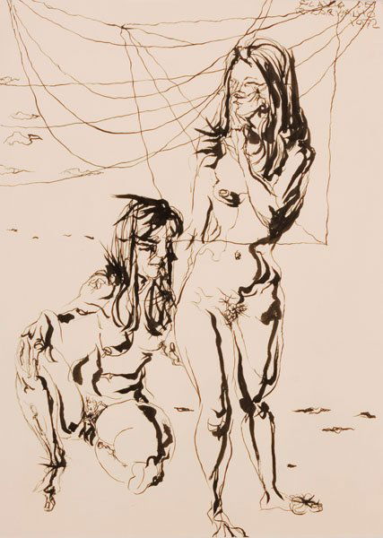 FLAVIO DE CARVALHO - NU FEMININO (MALE NUDE) - BRAZ: ARTIST - FLAVIO DE CARVALHO TITLE - NU FEMININO (MALE NUDE) MEDIUM - Ink on paper SIZE (Metric) - 70 x 50 cm SIZE (IMPERIAL) - 27,56 x 19,69 in SIGNATURE - signed DATE OF CREATION - 1972 EXTRA - ARTIS