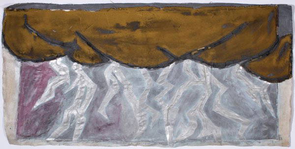 LEDA CATUNDA - TEMPESTADE (STORM) - BRAZIL: ARTIST - LEDA CATUNDA TITLE - TEMPESTADE (STORM) MEDIUM - Oil and collage on canvas SIZE (Metric) - 70 x 145 cm SIZE (IMPERIAL) - 27,56 x 57,09 in SIGNATURE - signed DATE OF CREATION - 1985 EXTRA - AR